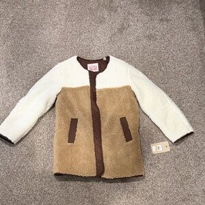 Levi's Cream and Brown Sherpa Coat